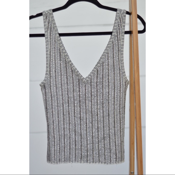 Topshop Tops - Topshop Beaded & Sequin Shimmer Top